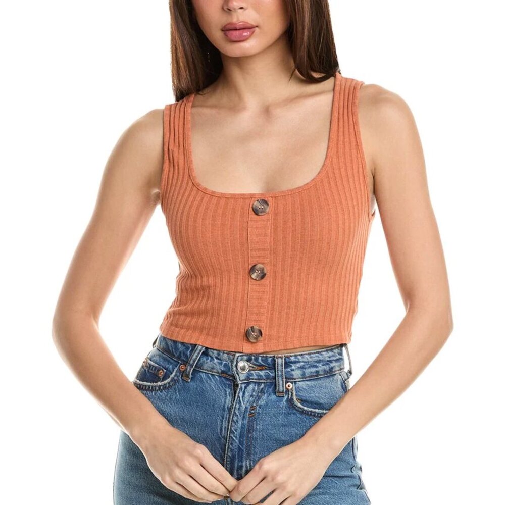 Project Social T BEFORE SUNSET Button Front Sweater Tank - Picture 2 of 14